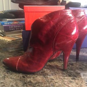 BCBGirls Red Leather Booties